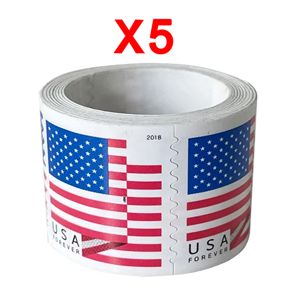 2018 U.S. Flag , 5 Rolls (500 Pcs)
