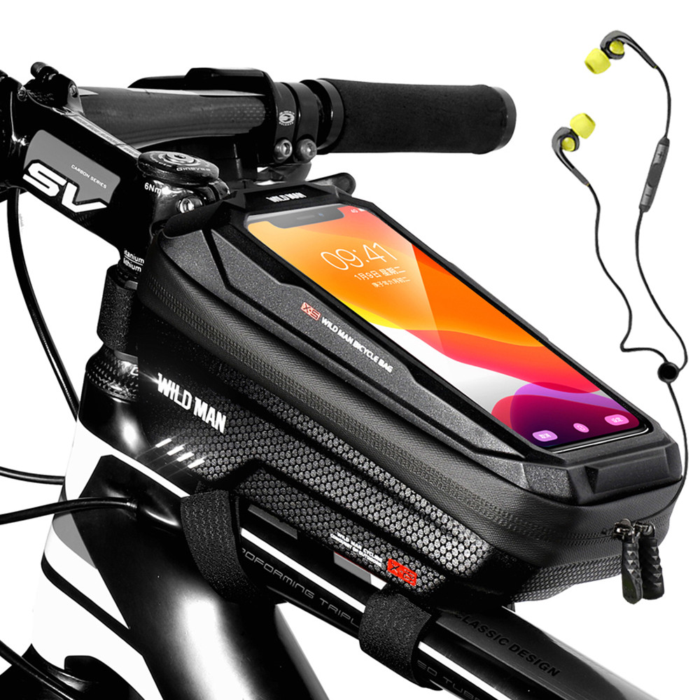 Bike Bag 1.8L Frame Front Tube Cycling Bag Bicycle Waterproof Phone Case Holder 7 Inches Touchscreen Bag Accessories